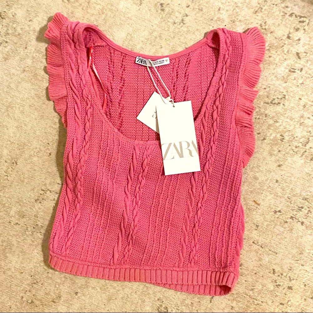 Pink sweater tank top